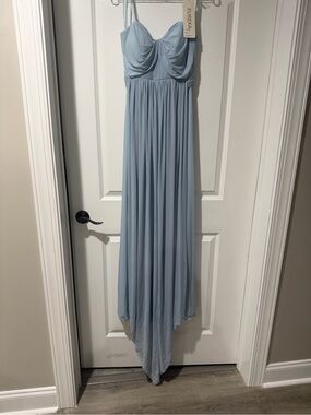 Light Blue Strapless Maxi Dress